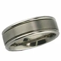 Gorgeous fashion White Channel Titanium Mens Wedding Band